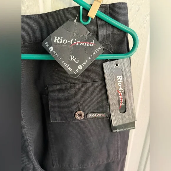 RIO-GRAND, Men’s Black Casual Pants Size 32 Straight Leg Back Flap Pockets NWT. - Picture 7 of 12